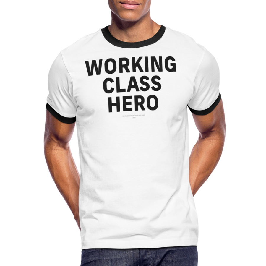 Working Class Hero - Unisex Contrast T-shirt - bianco/nero