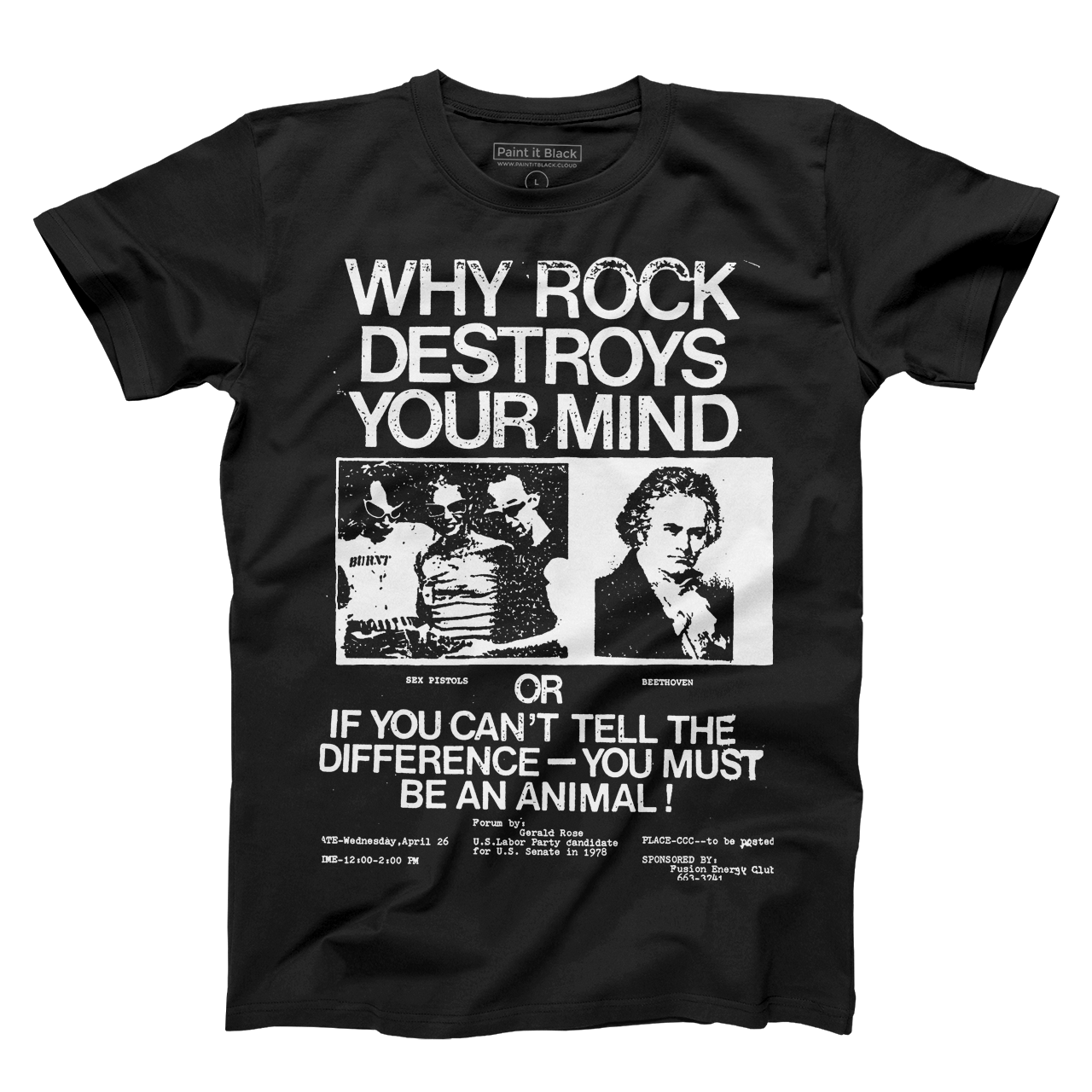 Why rock destroys your mind Mens T-Shirt pic image