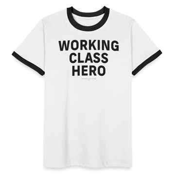 Working Class Hero - Unisex Contrast T-shirt - bianco/nero