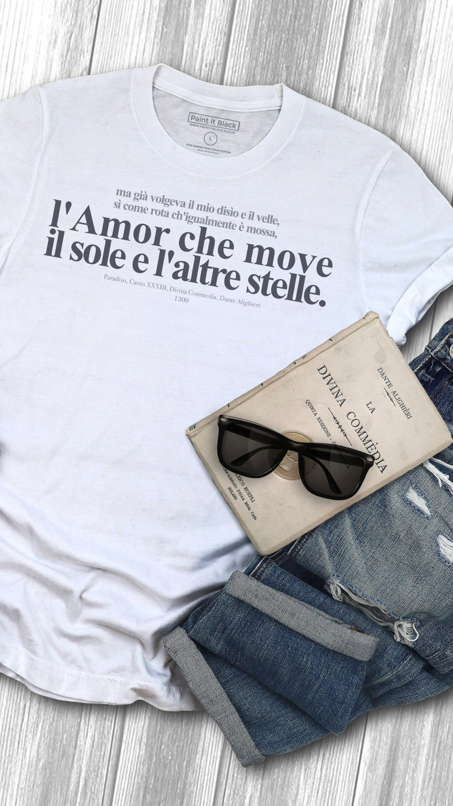Divina Commedia Dante Alighieri | Unisex T-Shirt Maglietta unisex | Paint It Black T-Shirt Shop