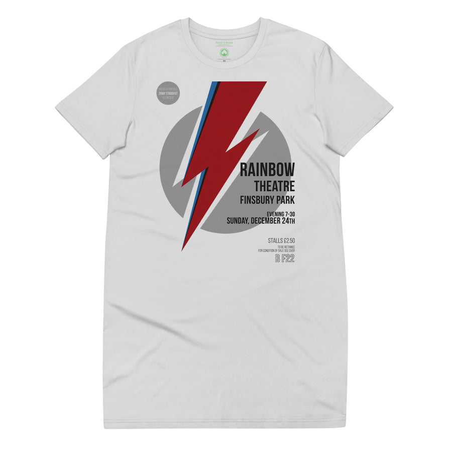 Ziggy Live at Rainbow womens organic cotton t-shirt dress | Paint it Black